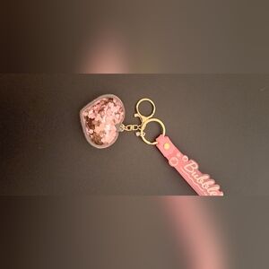 Kawaii Cutie Gold and Pink Key Holder with Ornate Design NWOT, bling to a bag